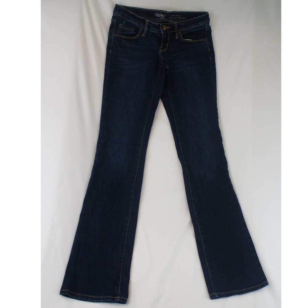Mossimo Womens Low‎ Rise Bootcut Jeans Dark Wash Denim Blue Size 2L